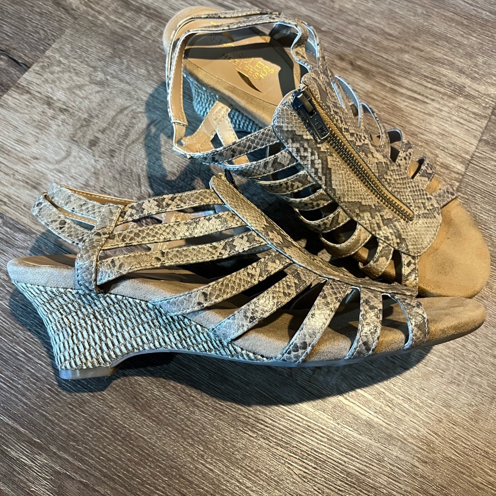 Snake Skin Wedge Sandals by Aerosoles